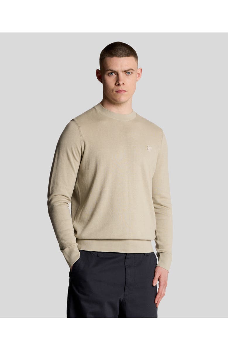 Lyle & Scott Tonal Superfine Crew Neck Sweater, Main, color, Willow Grey