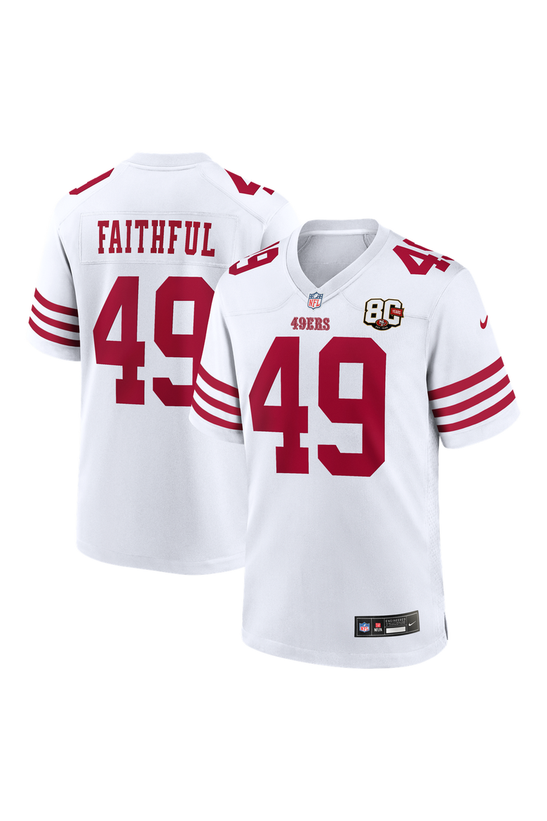 Men's Nike The Faithful White San Francisco 49ers 80th Anniversary Game Jersey, Main, color, White