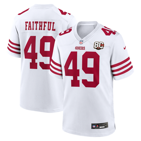 Men's Nike The Faithful White San Francisco 49ers 80th Anniversary Game Jersey