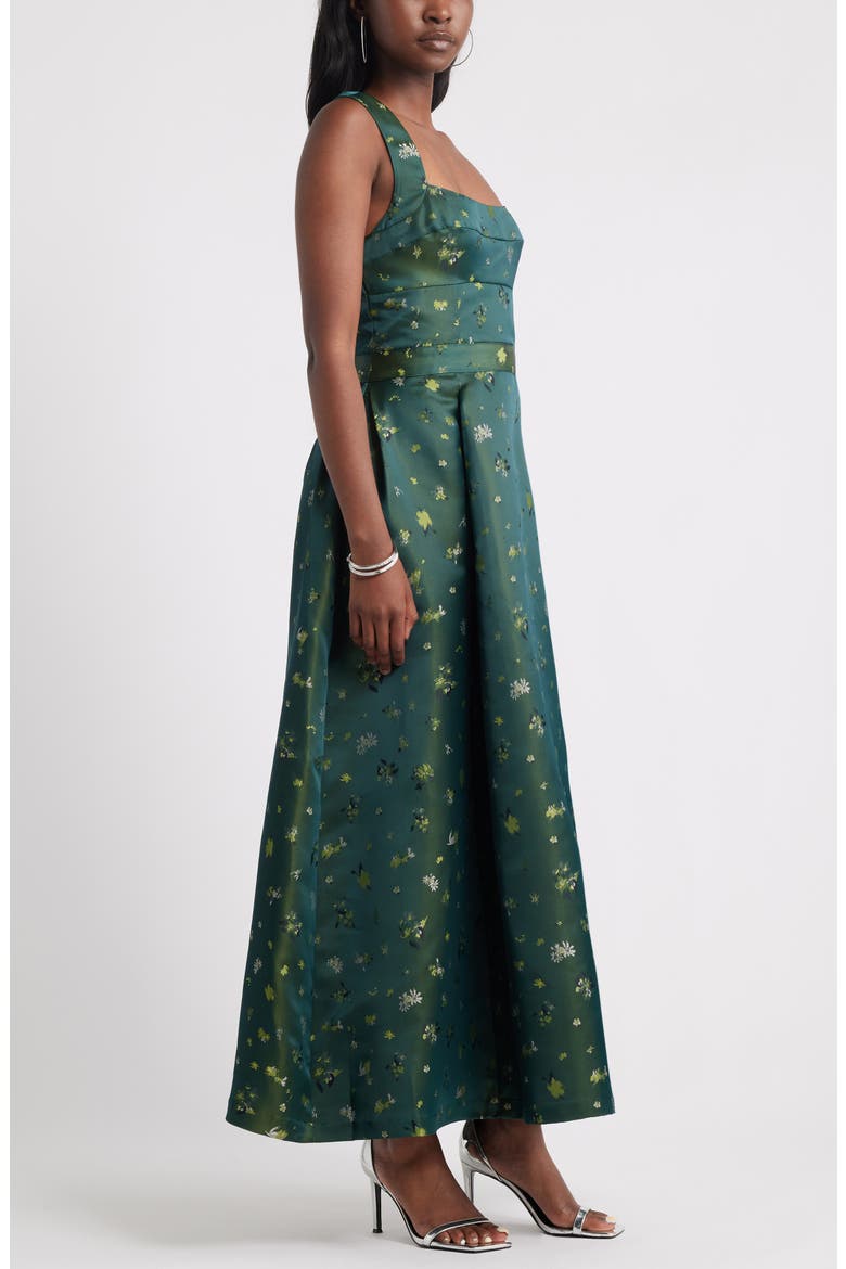 pleated seamed bodice jacquard maxi cocktail dress chelsea28 Chelsea28