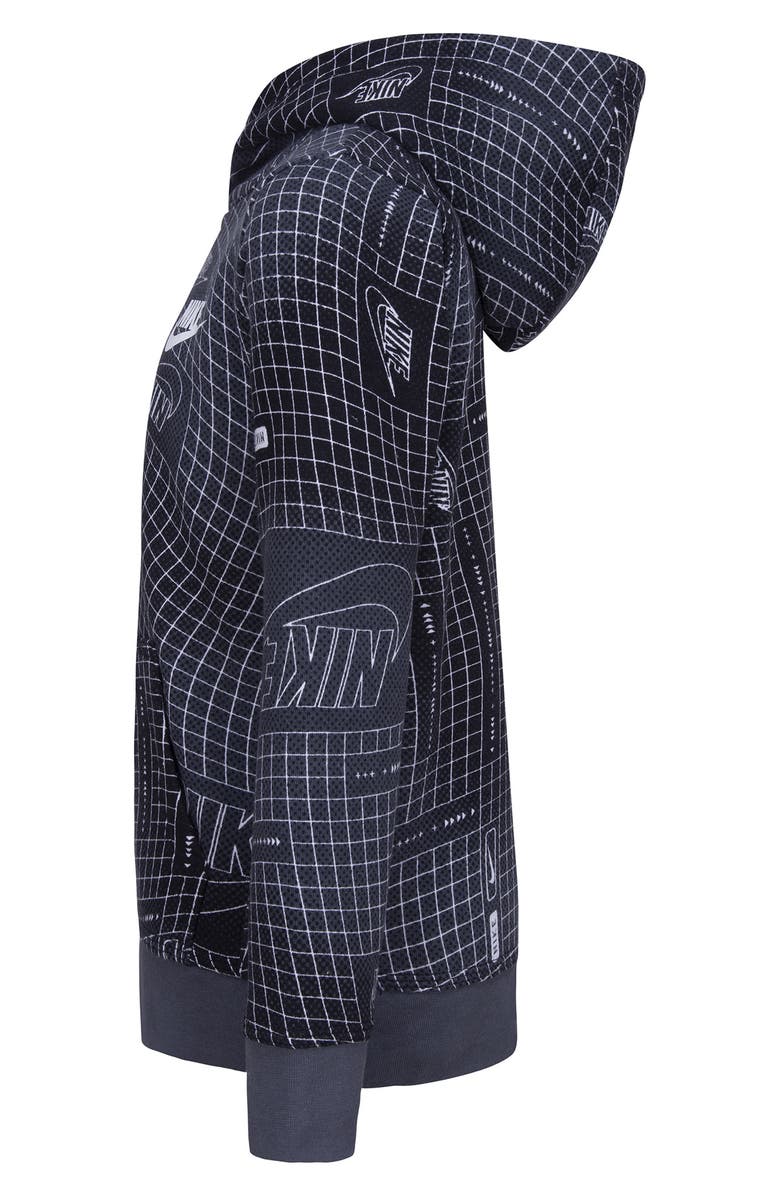 Nike Kids' Sportwear Club Warp Fleece Pullover Hoodie, Alternate, color, Iron Grey