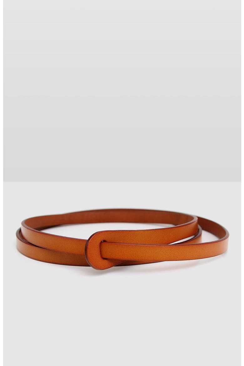 Tie The Knot Leather Belt, Alternate, color, Brown