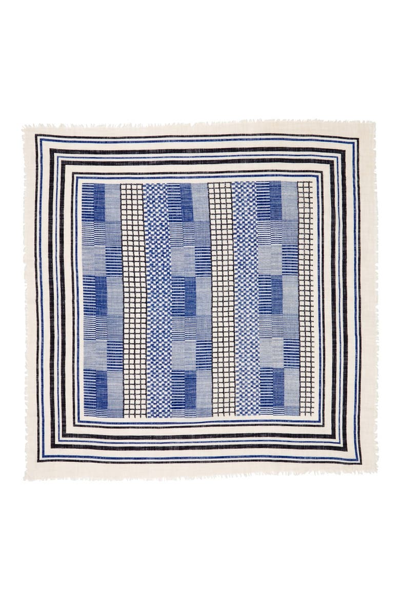 Mixed Pattern Cotton Scarf, Alternate, color, IVORY MULTI