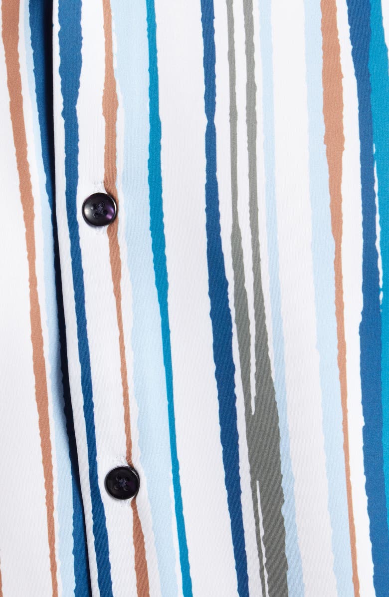 Stone Rose Breakwater Performance Short Sleeve Button-Up Shirt, Alternate, color, 