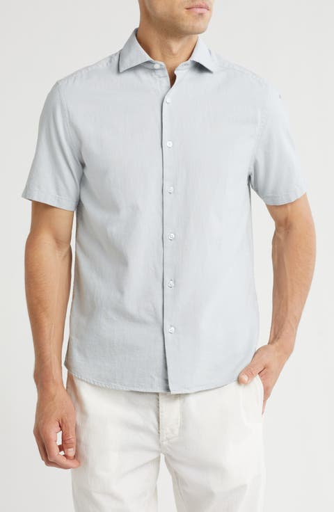 Fratter Short Sleeve Organic Cotton Button-Up Shirt