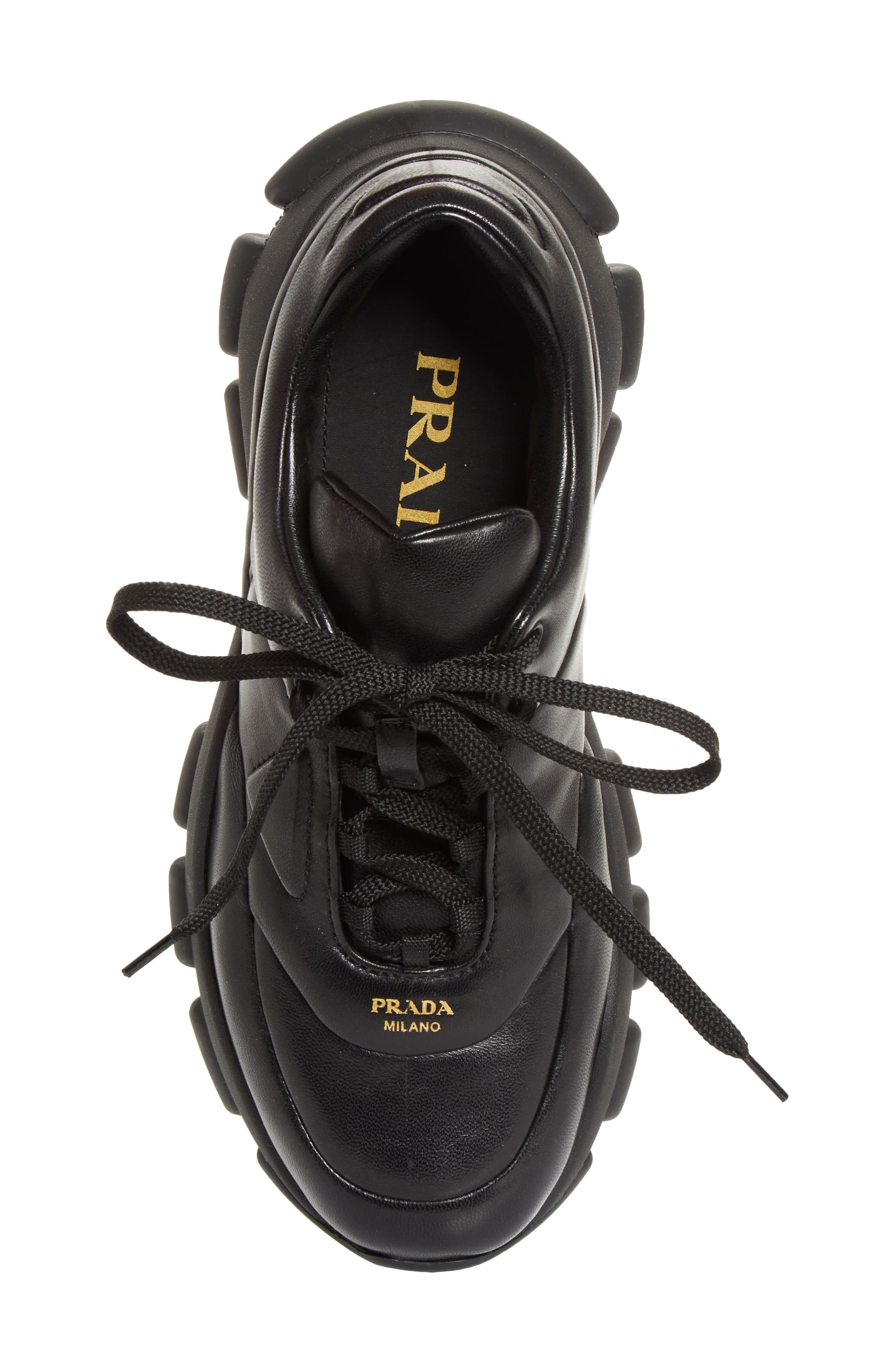 Prada Monolith Athletic Sneaker, Alternate, color, Nero