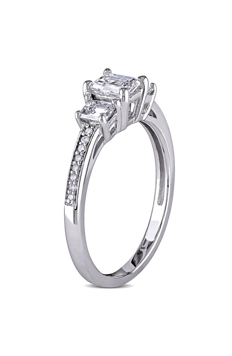 Julianna B. Diamond Emerald 3-Stone Ring 14k, Alternate, color, 14K White Gold