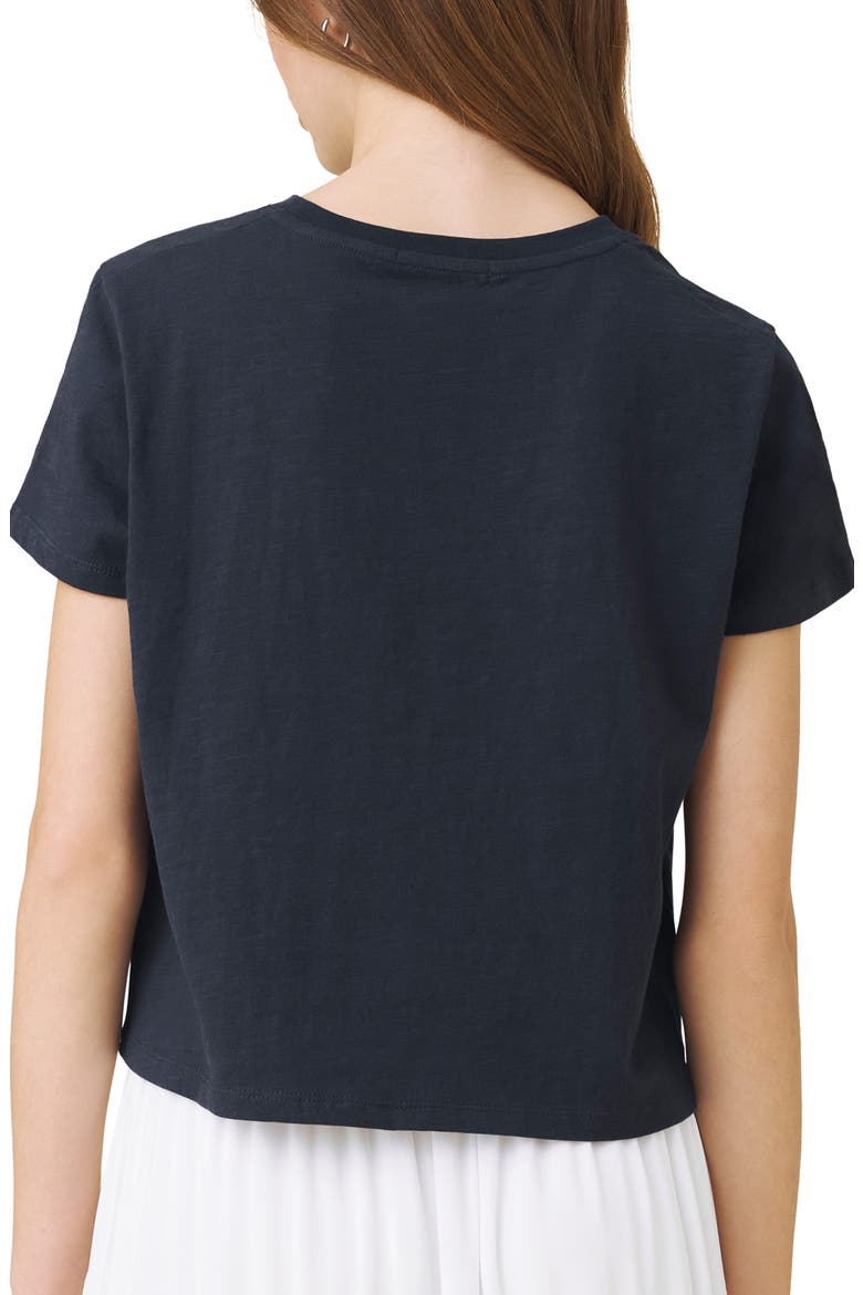 Embroidered Cutwork Seashell Cotton T-Shirt, Alternate, color, NAVY BLUE