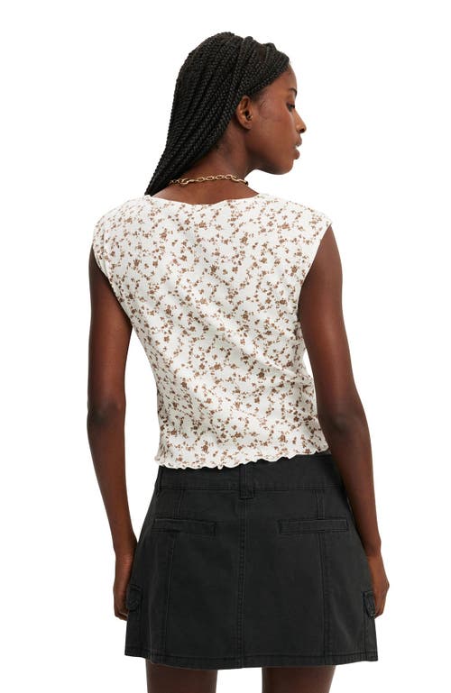 Shop Cotton On Chelsea Open Front Top In Portia Ditsy Texas Brown