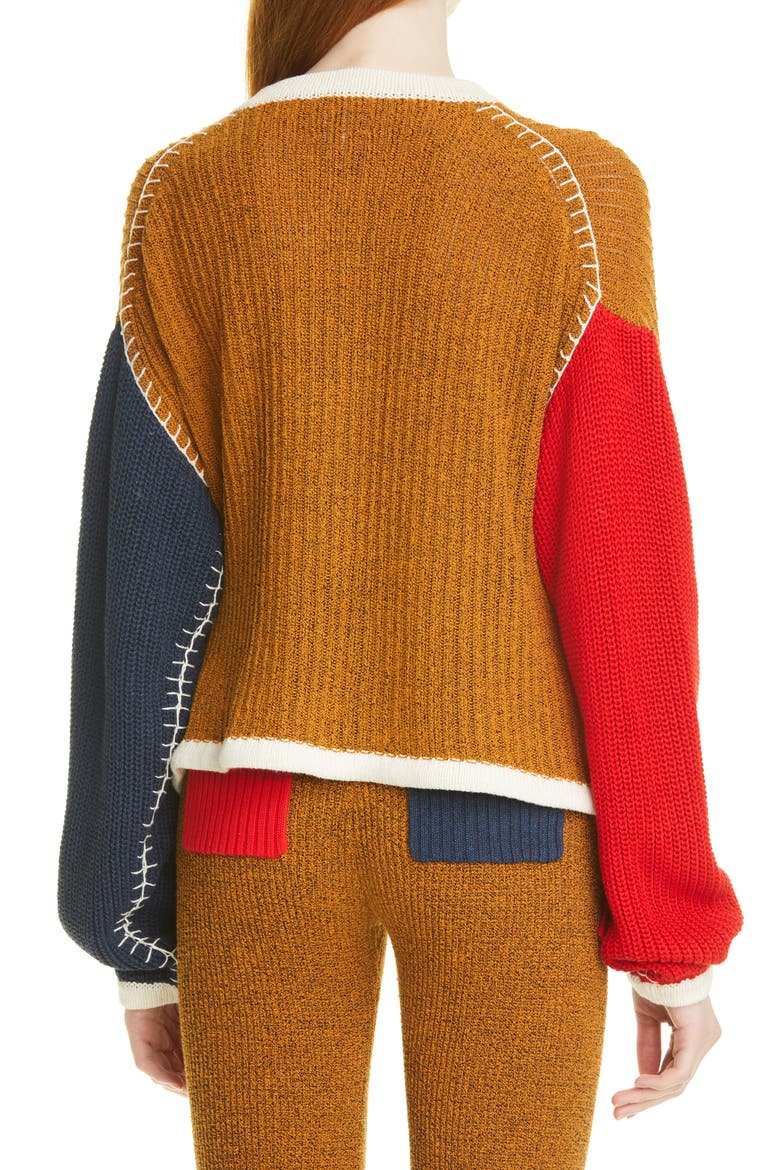Tweedle Taichi Colorblock Jacket, Alternate, color, OCHRE MULTI