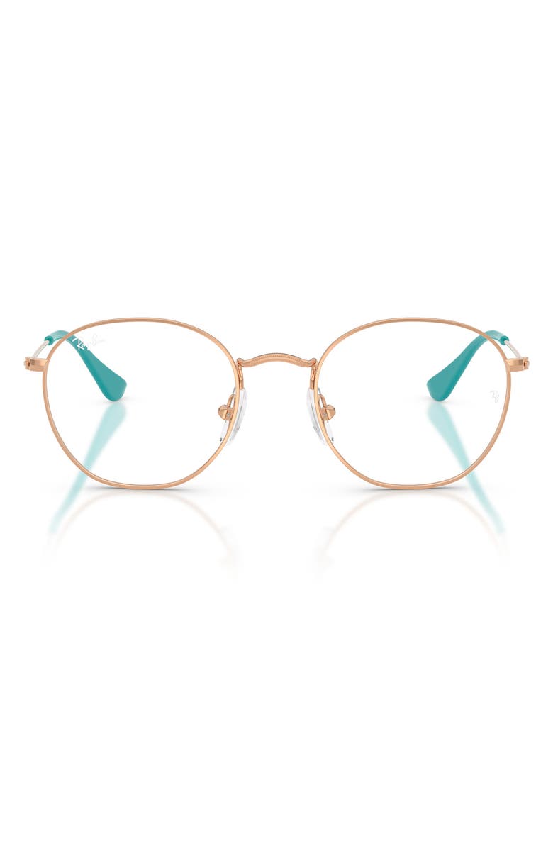 Ray-Ban Kids' 48mm Irregular Optical Glasses, Main, color, Rose Gold
