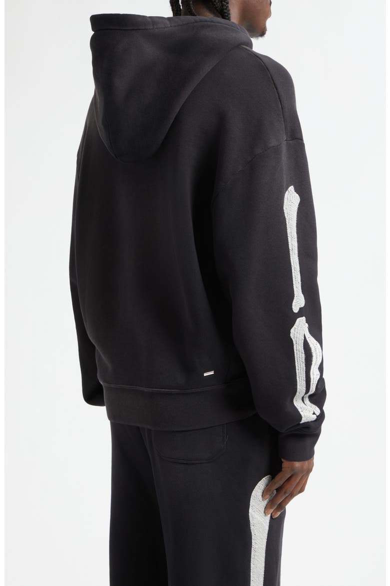 Bones Oversize Cotton French Terry Hoodie, Alternate, color, BLACK