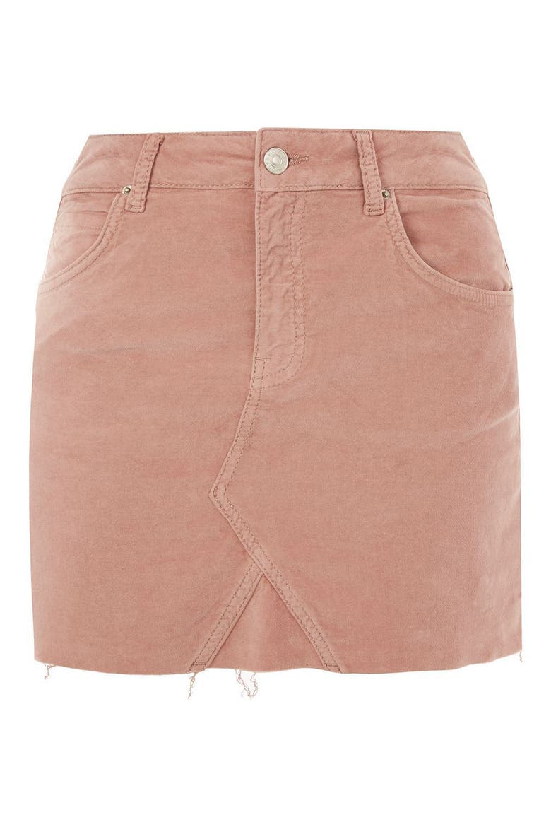 Velvet Miniskirt, Alternate, color, BLUSH