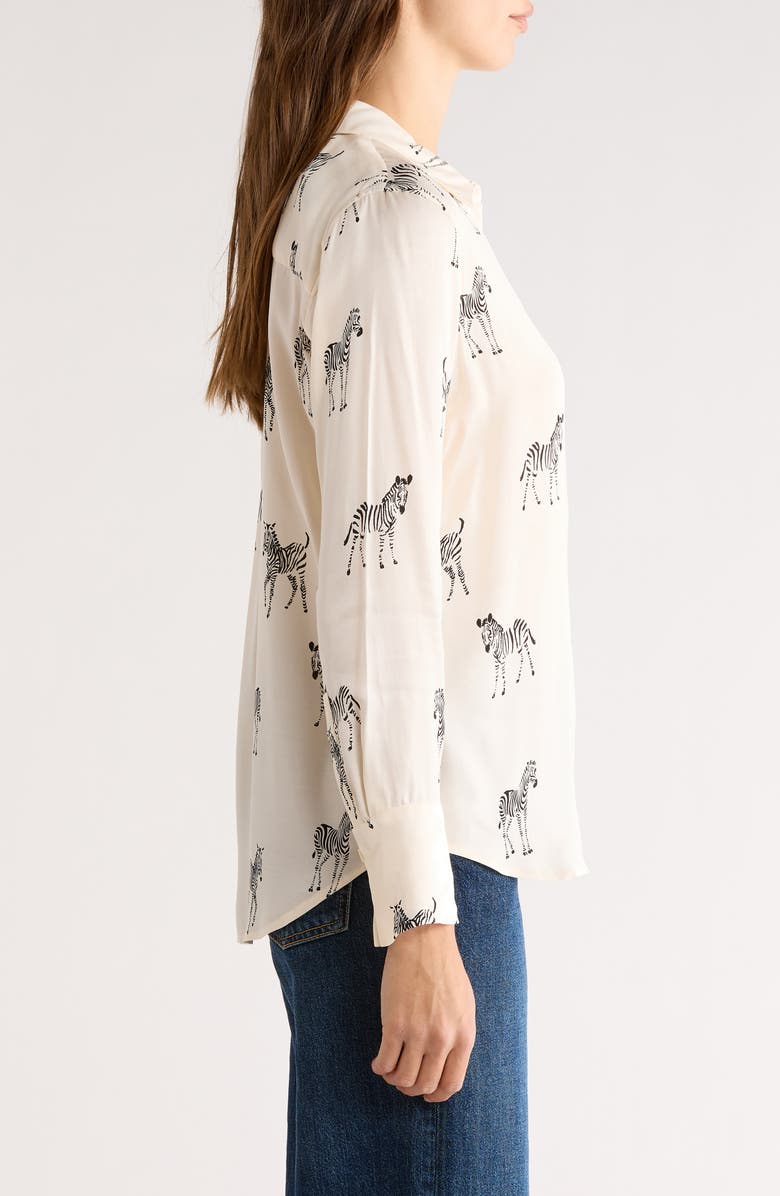 Rails Saige Zebra Print Button-Up Shirt, Alternate, color, Ivory Zebra