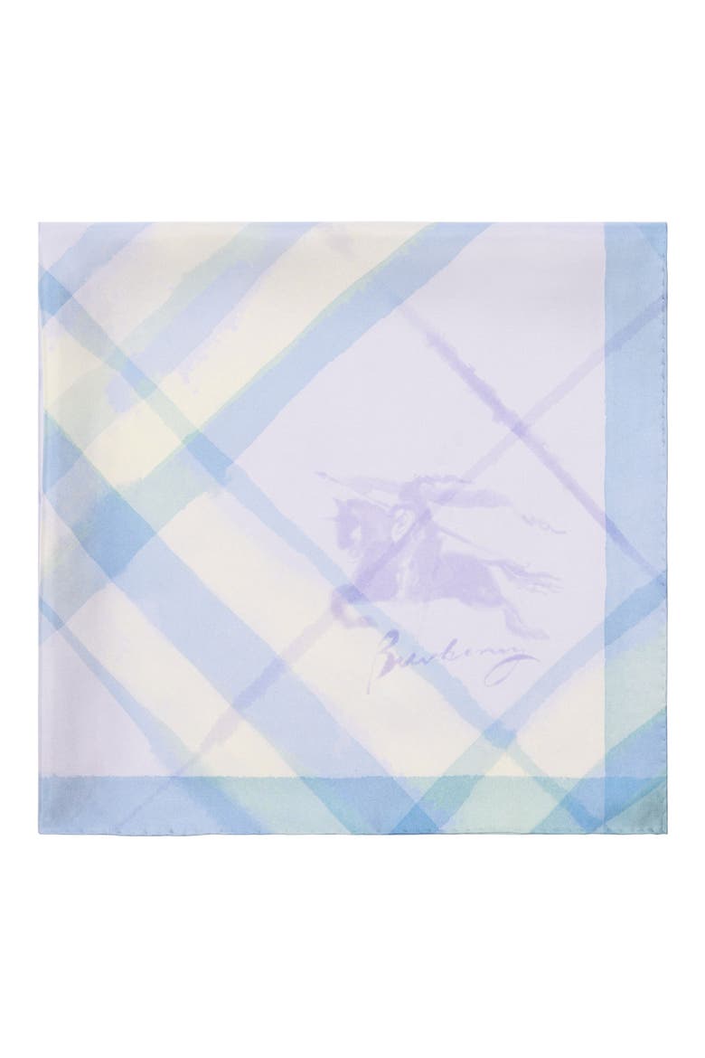 Watercolor Check EKD Silk Twill Square Scarf, Alternate, color, LILAC PURPLE