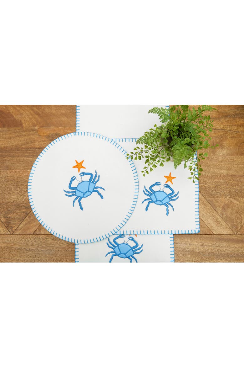 Crab Felt RD Placemats Set of 6, Alternate, color, White