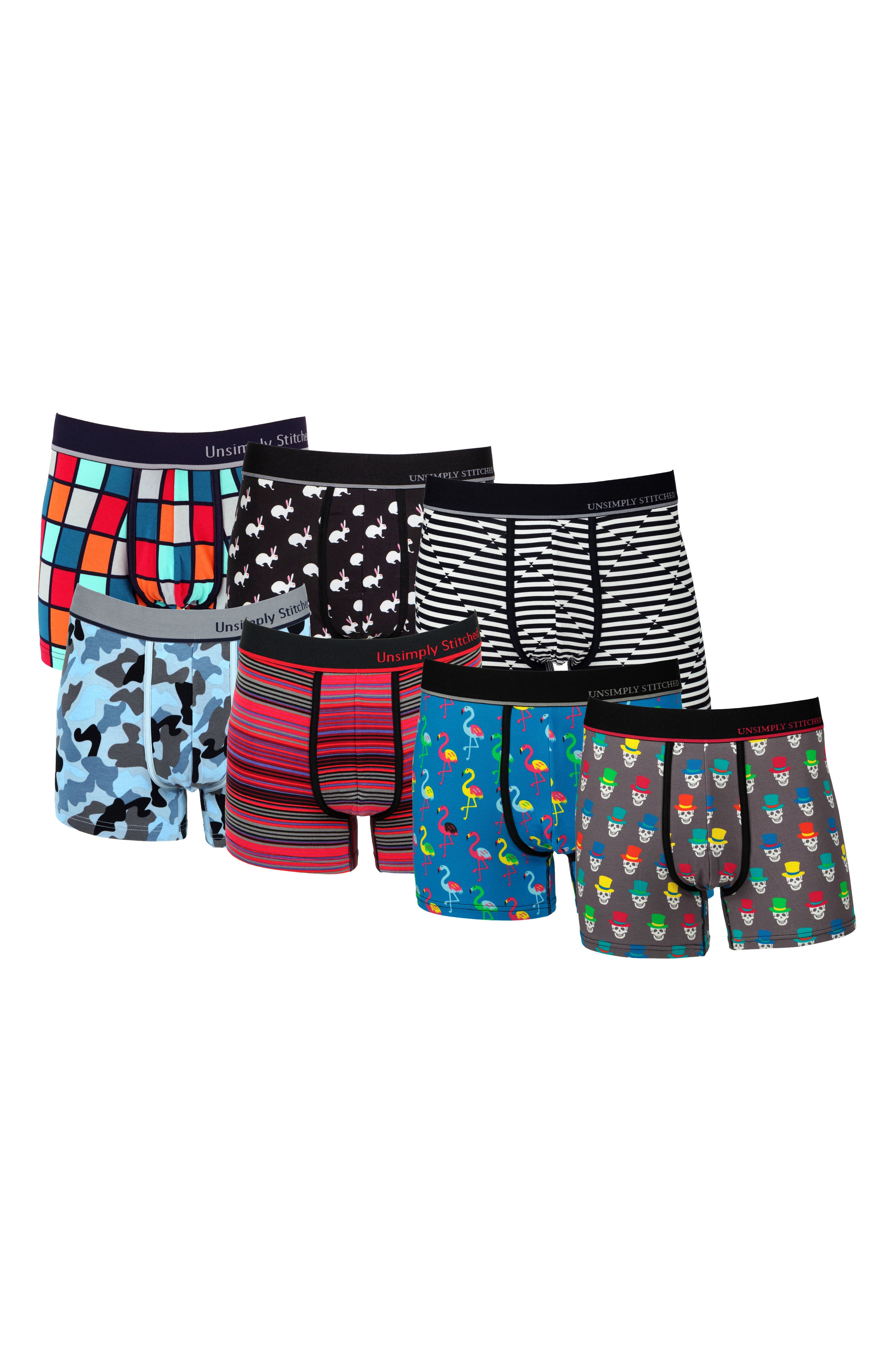 UNSIMPLY STITCHED 7-Pack Assorted Stretch Cotton Trunks