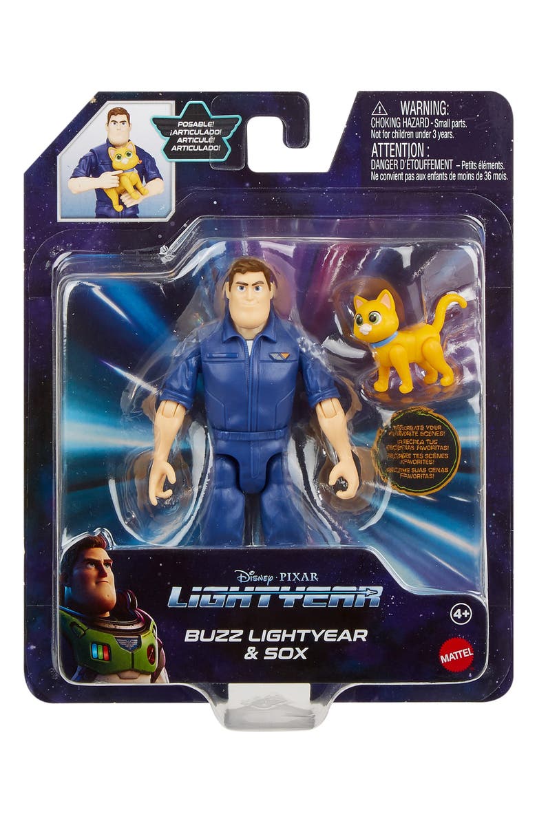 Mattel Buzz Lightyear & Sox Figure Set, Main, color, 