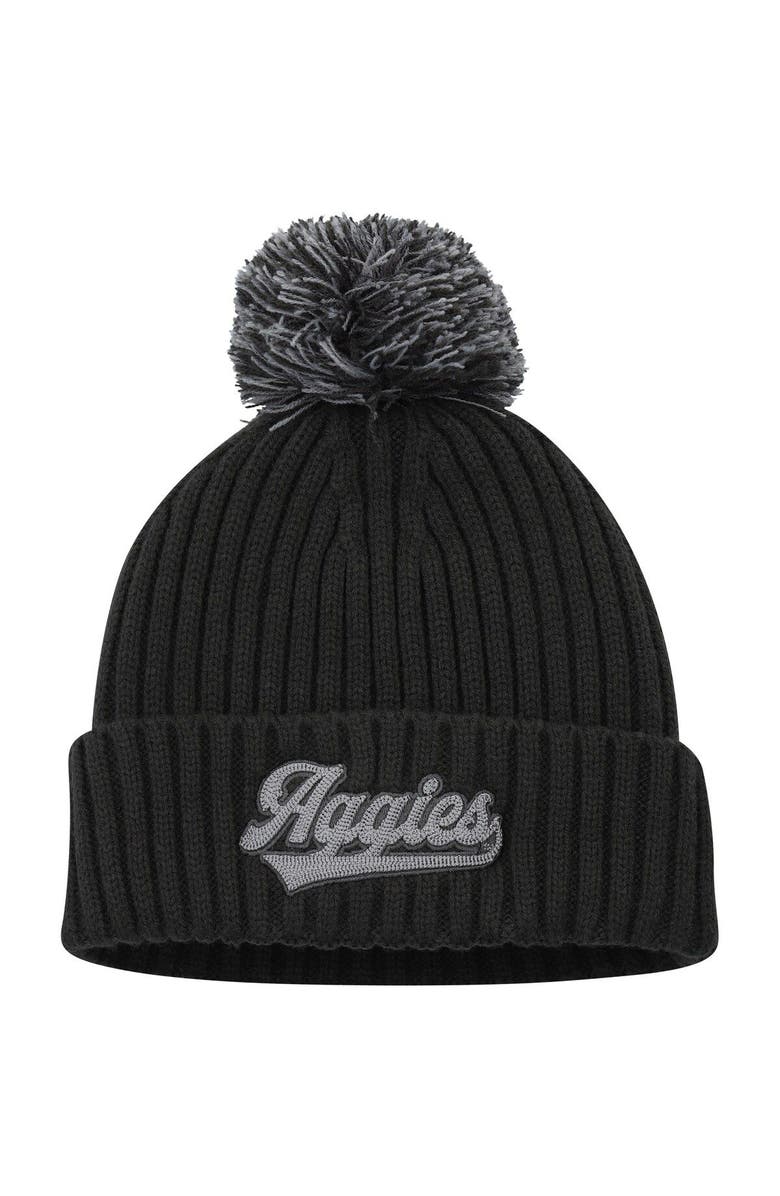 adidas Men's adidas Charcoal Texas A&M Aggies Modern Cuffed Knit Hat with Pom, Main, color, 