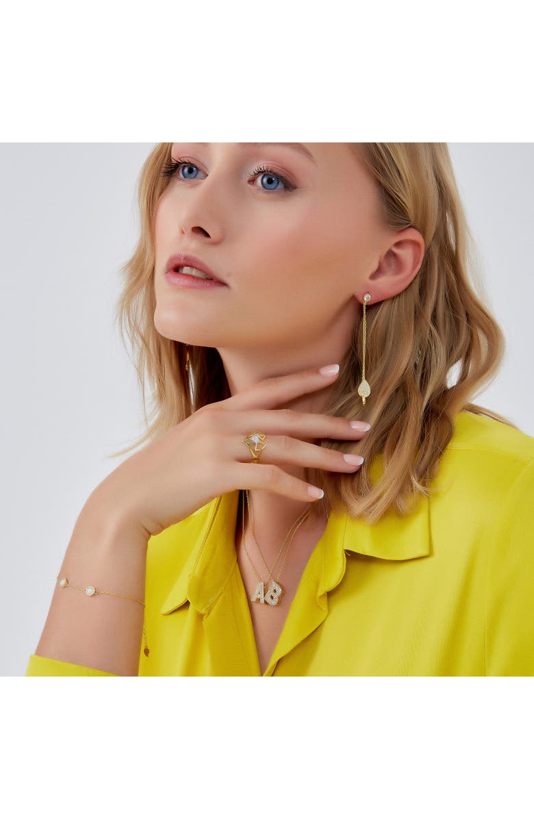 Spero London Geometric Heart Adjustable Ring in Sterling Silver, Alternate, color, Gold