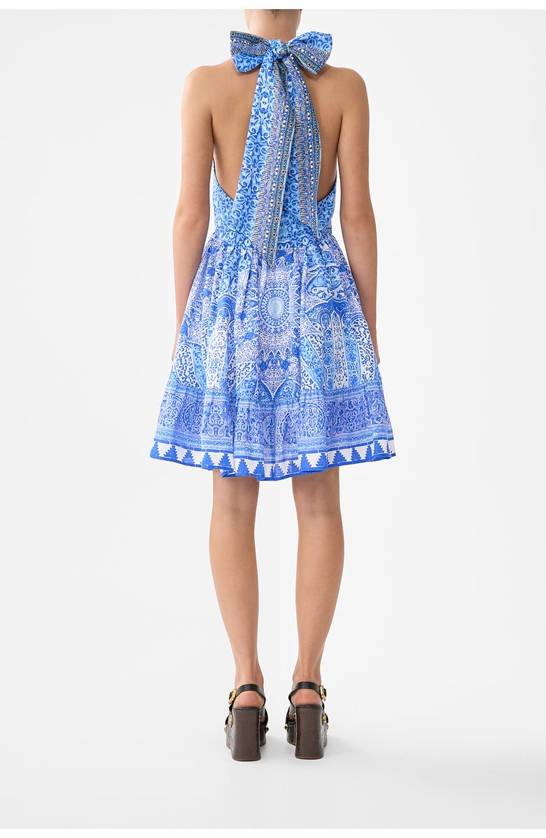 Camilla Ruffle Hem Halter Short Dress, Alternate, color, The Bosphorous