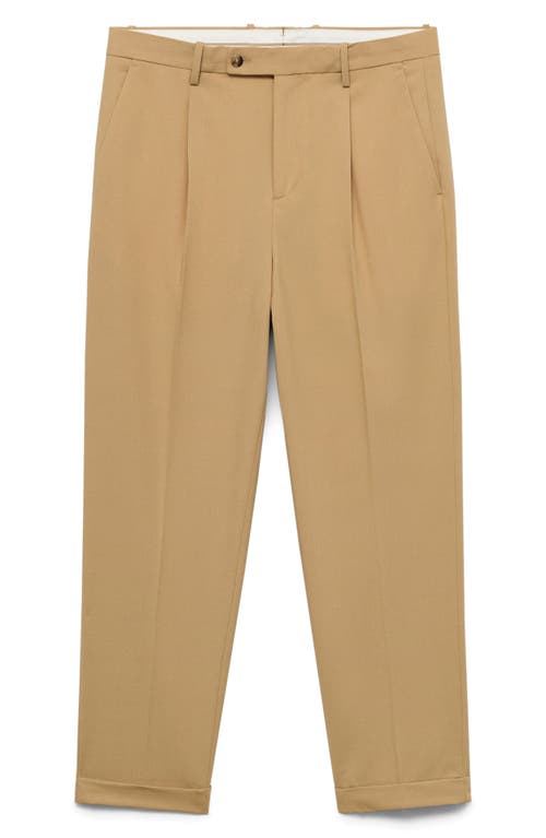 Mango Tailored Slim Fit Pants In Brown