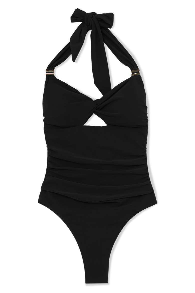 Marta Cutout One-Piece Swimsuit, Alternate, color, BLACK