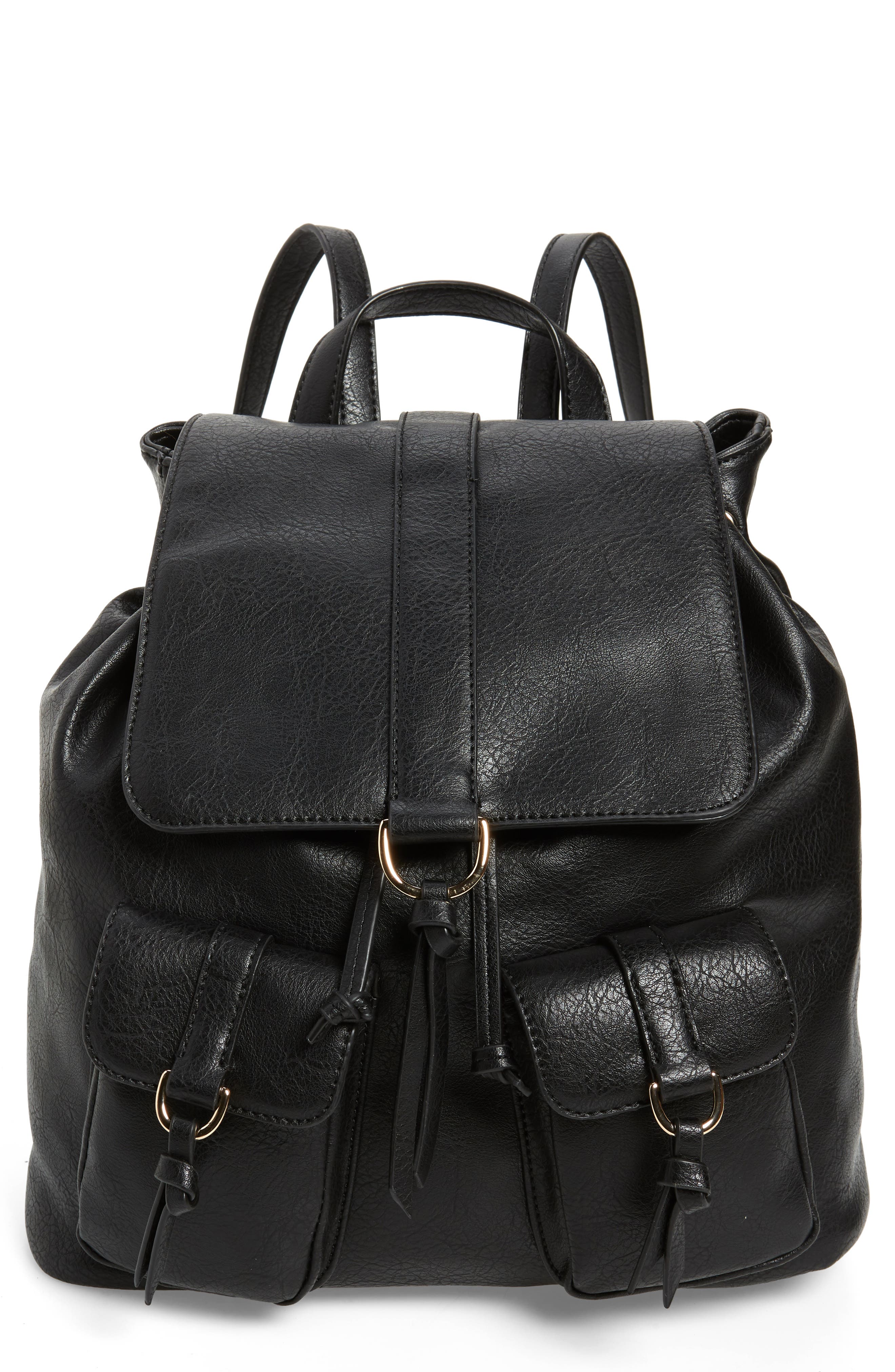 Sole Society Creda Faux Leather Backpack, Main, color, 