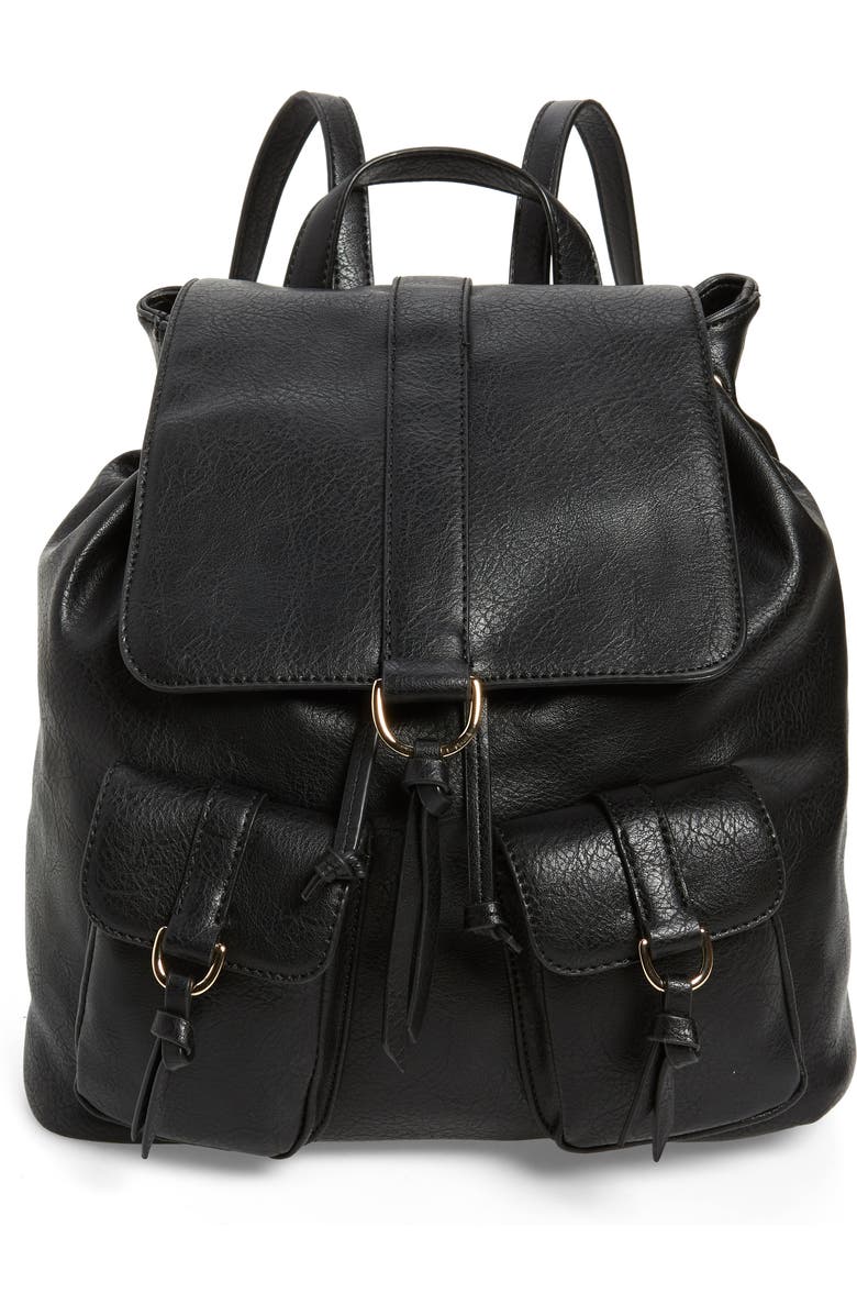 Sole Society Creda Faux Leather Backpack, Main, color,