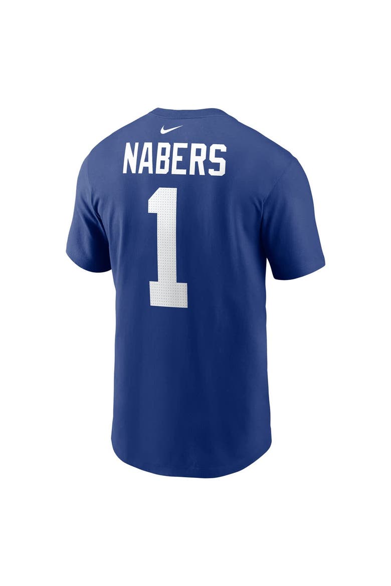 Men's Nike Malik Nabers Royal New York Giants  Name & Number T-Shirt, Alternate, color, Royal