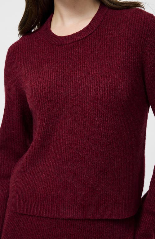 French Connection Vhari Rib Knit Top In Burgundy