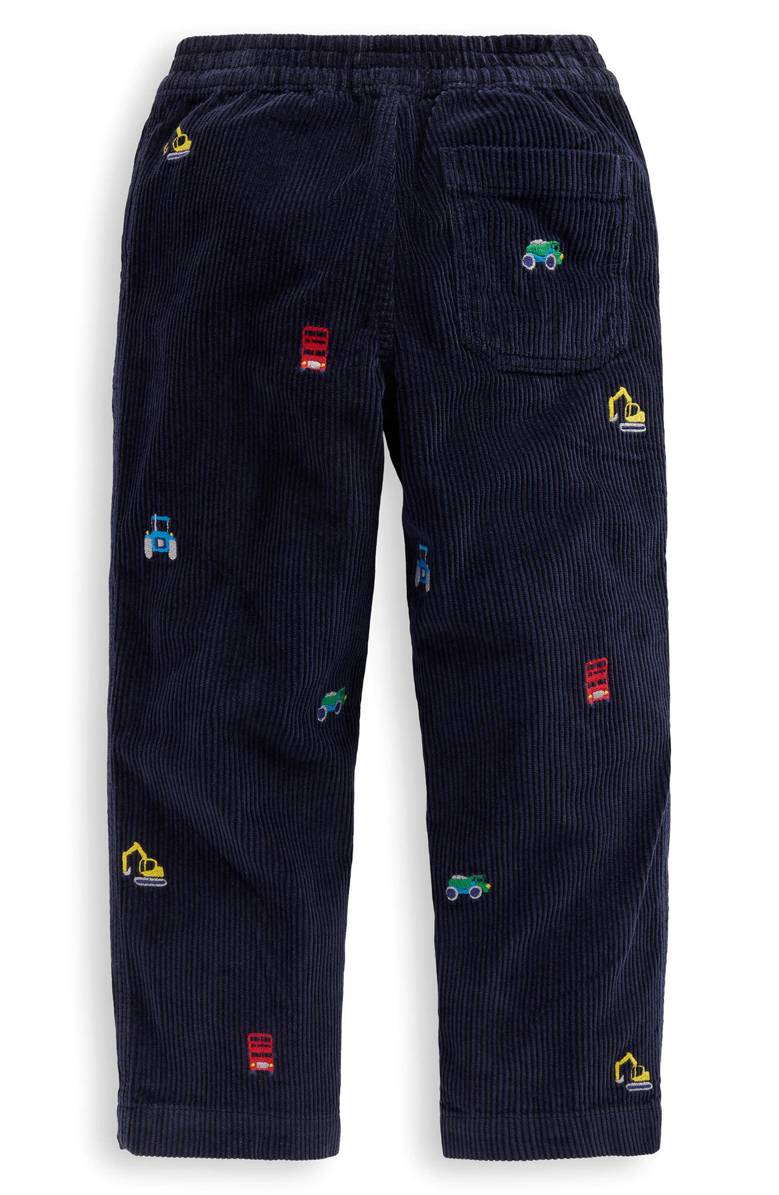 Mini Boden Kids' Construction Embroidered Corduroy Pull-On Pants ...