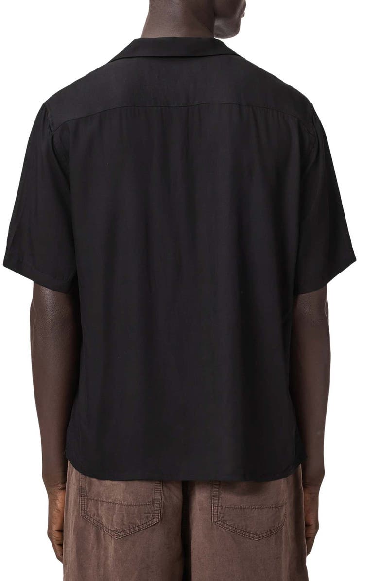 AllSaints Parsons Floral Camp Shirt, Alternate, color, Jet Black