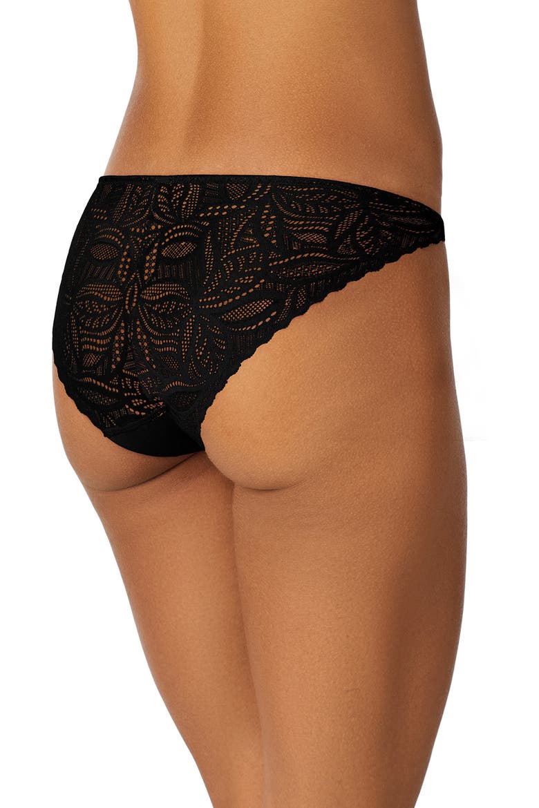 Deco Lace Bikini Cut Briefs, Alternate, color, BLACK