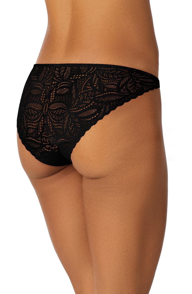 DKNY Deco Lace Bikini Cut Briefs, Alternate, color, Black