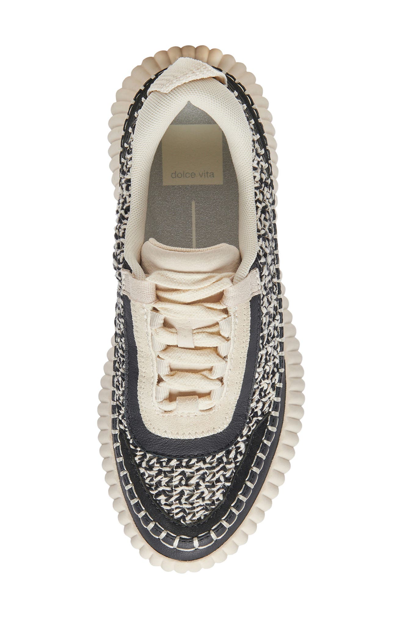 Dolen Platform Sneaker, Alternate, color, WHITE/ BLACK WOVEN