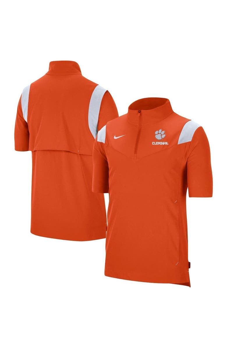 Nike Men's Nike Orange Clemson Tigers Coach Short Sleeve Quarter-Zip Jacket, Main, color, Orange