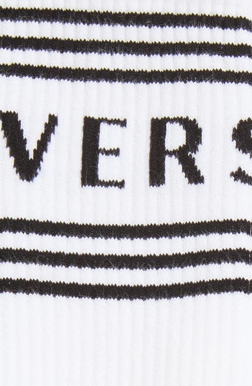 Versace White Cotton Socks With Logo In White Black