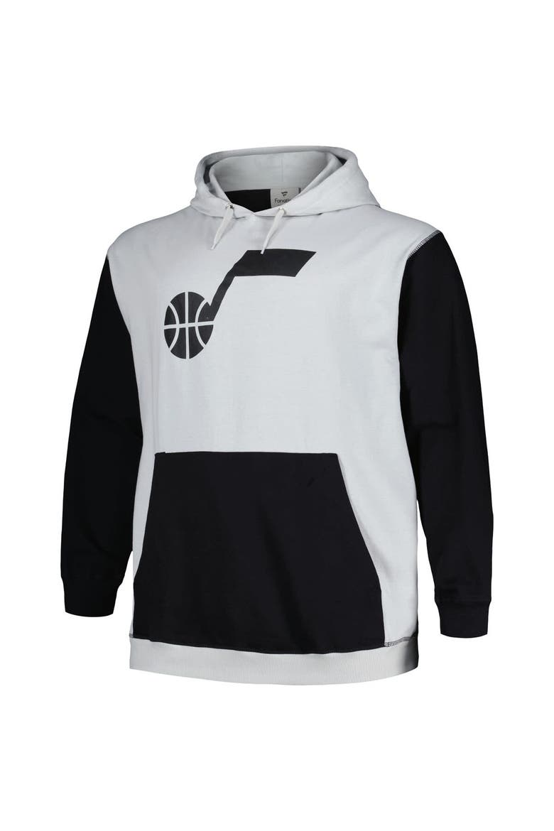 Men's Fanatics Branded  Black/Silver Utah Jazz Big & Tall Primary Arctic Pullover Hoodie, Alternate, color, Black