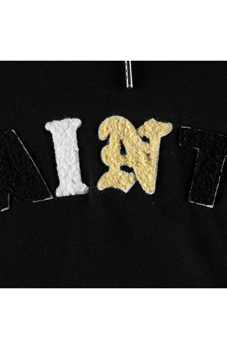 THE WILD COLLECTIVE Women's The Wild Collective Black New Orleans Saints Cropped Pullover Hoodie, Alternate, color, 