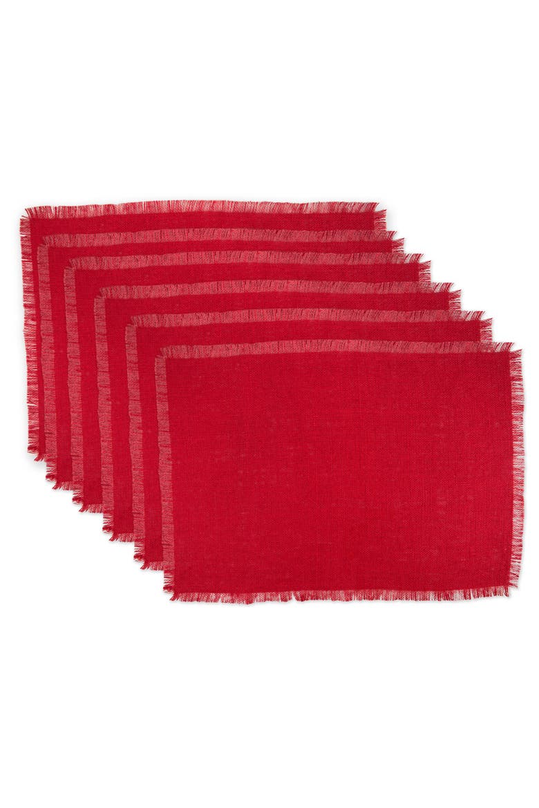 Tango Red Jute Placemat Set/6, Main, color, Tango Red