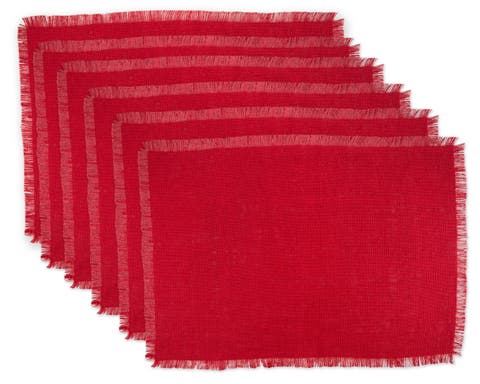 Tango Red Jute Placemat Set/6