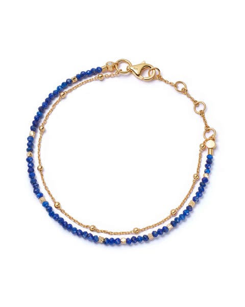 Gold Fine Biography Lapis Bracelet