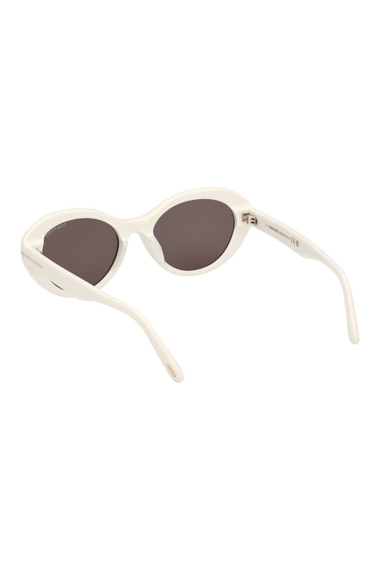 53mm Oval Sunglasses, Alternate, color, IVORY / SMOKE