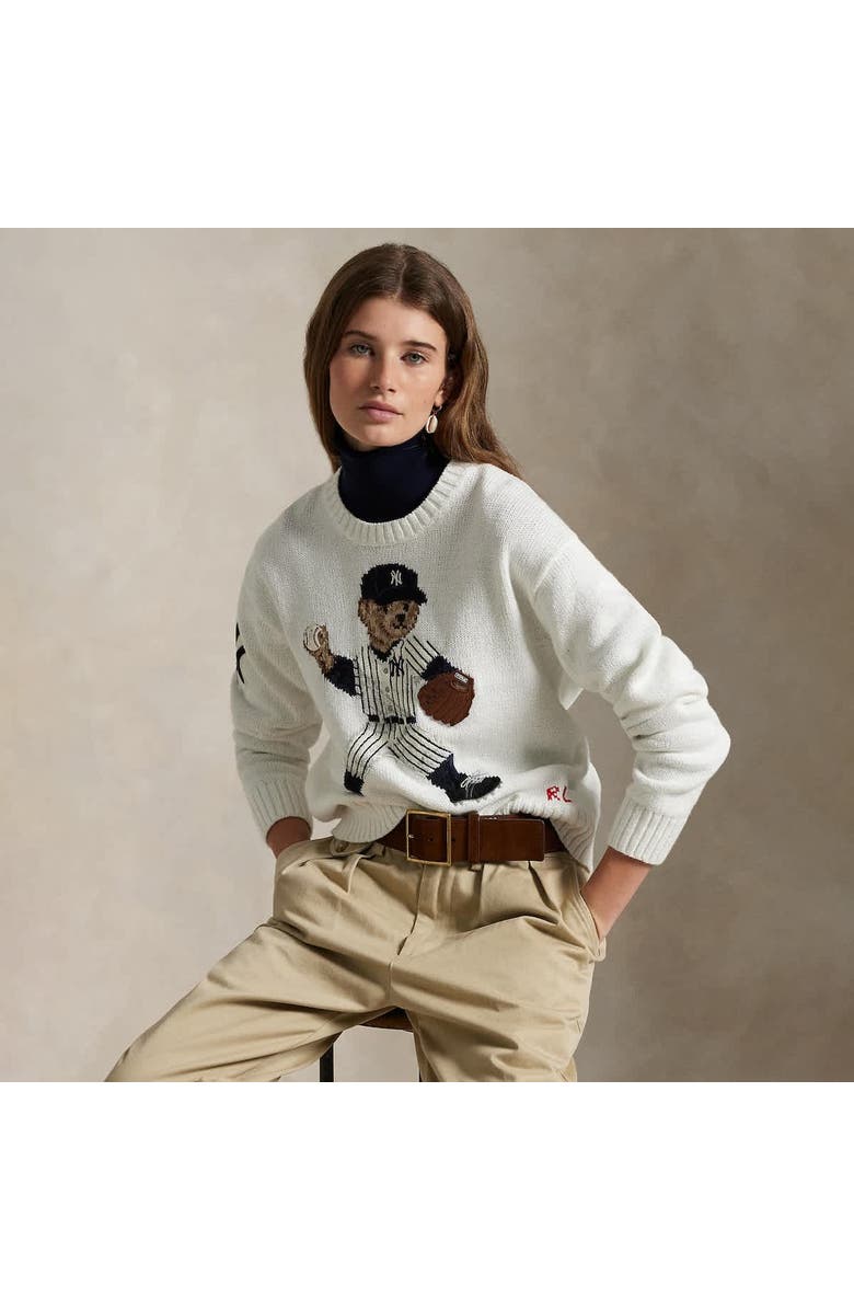 Polo Ralph Lauren White Yankees Sweater, Alternate, color,