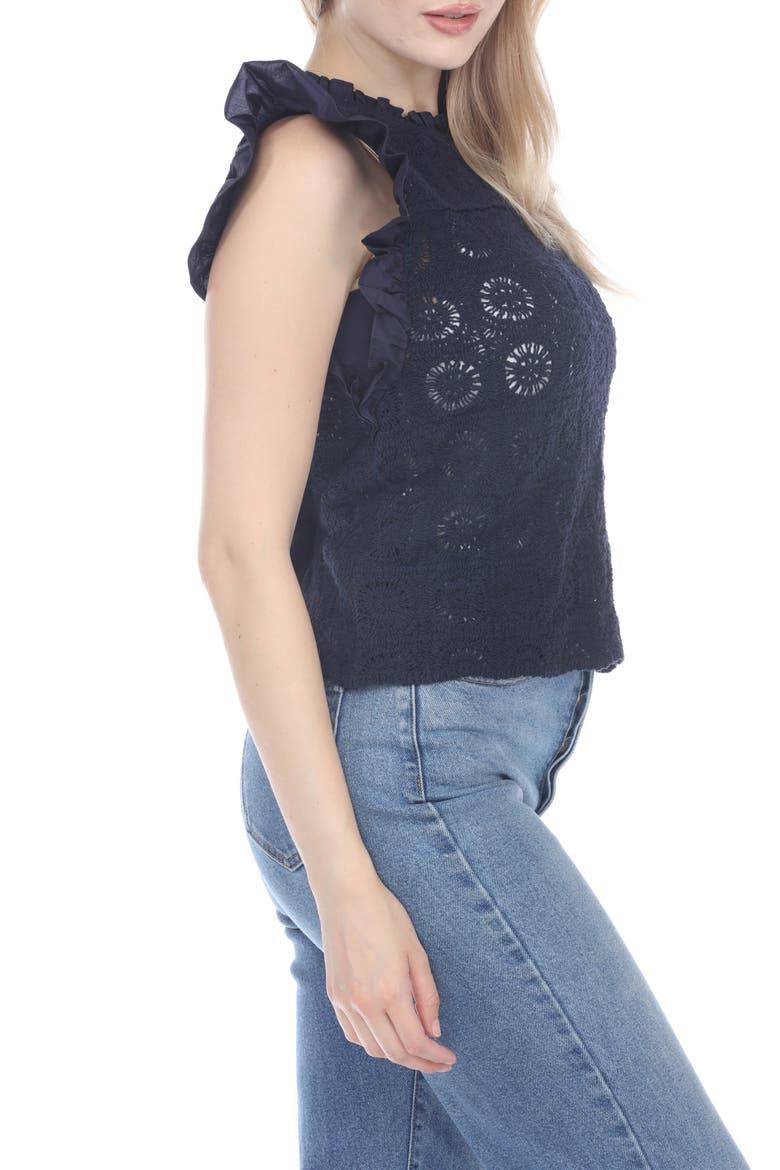 Openwork Cotton Top, Alternate, color, NAVY