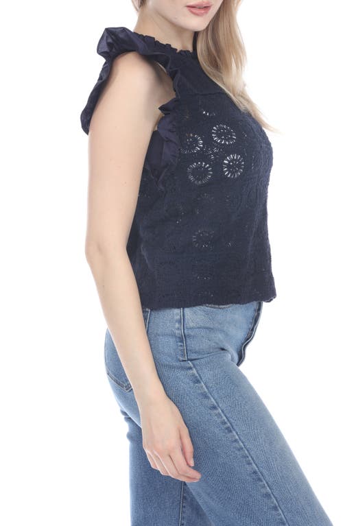 RAIN AND ROSE RAIN AND ROSE OPENWORK COTTON TOP 