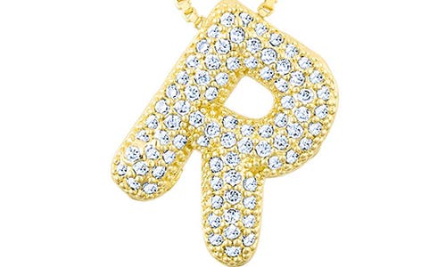 Adornia Pavé Bubble Initial Pendant Necklace In Gold-r
