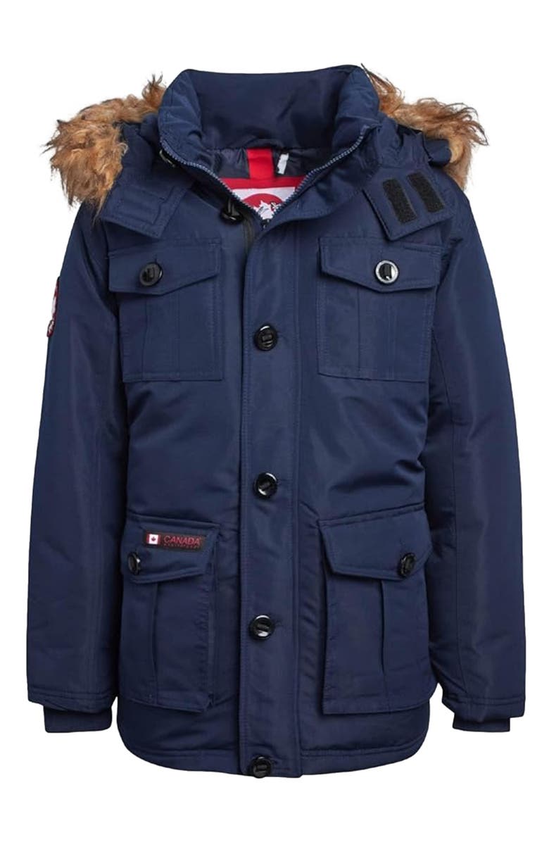 CANADA WEATHER GEAR Boys' Heavyweight Winter Ski Jacket, Main, color, Navy