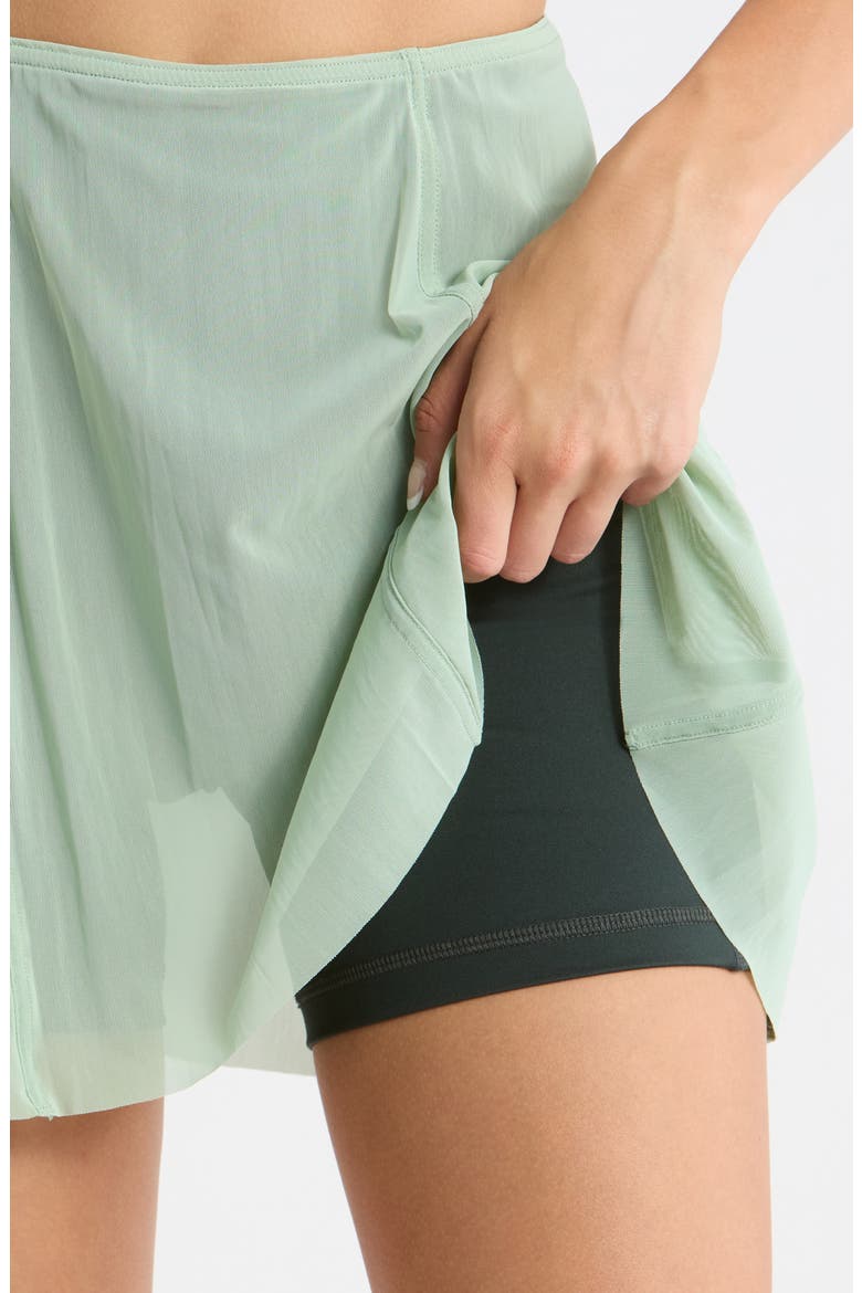 Court Slam High Waist Tennis Skirt, Alternate, color, STEAM/ BLACK SPRUCE/ BLACK
